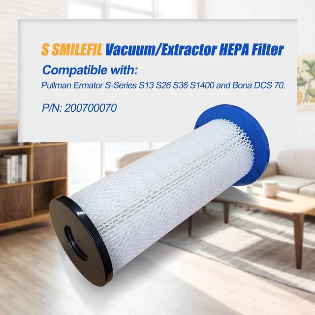 Alt view image 3 of 7 - Smilefil Premium 200700070 S26 HEPA Filter Compatible with Pullman Ermator S-Series S13, S26, S36, S1400, S20, HTC50 and Bona DCS 70 Vacuum Cleaner. Compare to Part # 200700070