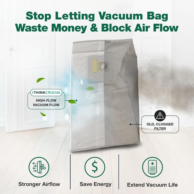 Alt view image 4 of 7 - 6 Valet & VacuMaid Vacuum Bags Compatible with AstroVac, Part # HPB2HPK & HPB2H, Fits Models: H1P, P70, SR36, SR38, SR52H, ATQ300, GV30, GV50, GV30PRO & GV50PRO - by Think Crucial (6 Pack)