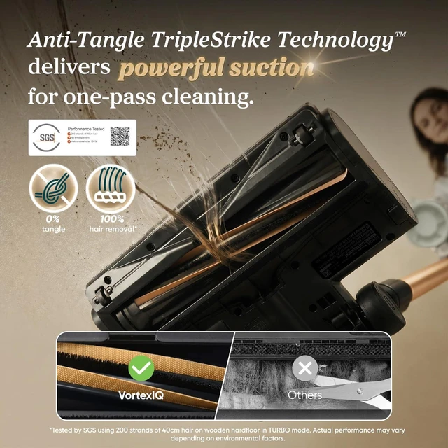 Alt view image 3 of 7 - Levoit VortexIQ® Cordless Vacuum Cleaner for Pet Hair, 50-Min Runtime
