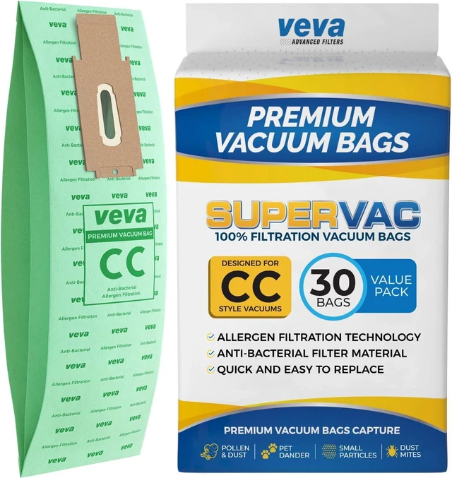 Main image of 30 Pack Type CC Vacuum Bags for Oreck XL, XL5, XL7, XL21, 2000, 3000, 4000, 7000, 8000, 9000 Upright Vacuum Cleaner, Hypo-Allergenic Bags