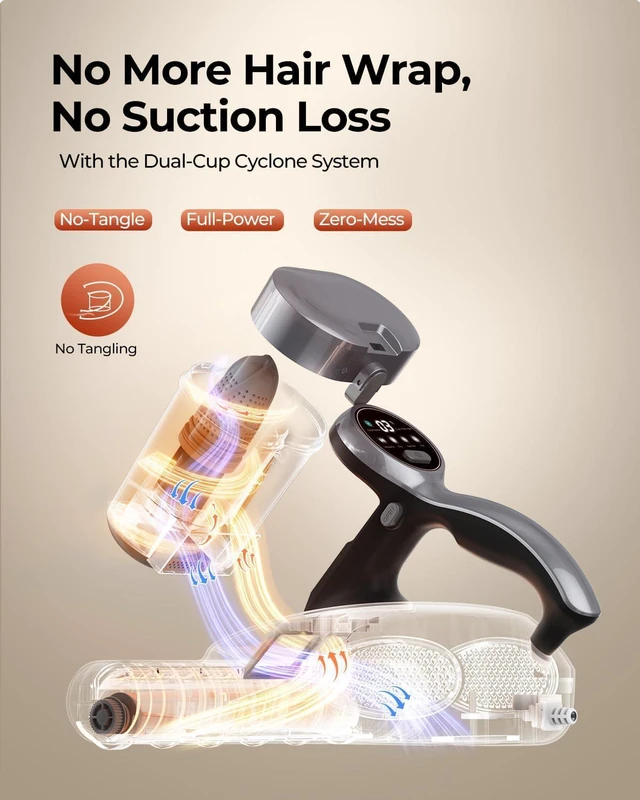 Alt view image 7 of 7 - JIGOO J300 Pro Mattress Vacuum Cleaner, LED Sensor, Pet Hair, Infrared