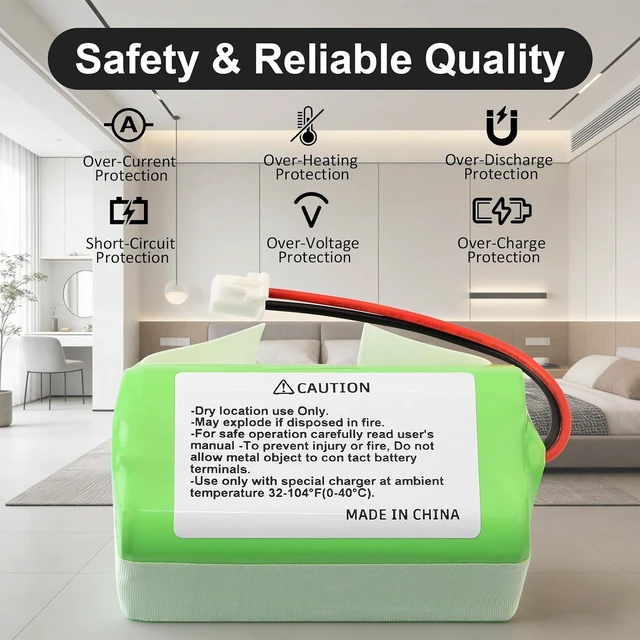 Alt view image 5 of 7 - MULS 14.4V RVBAT850 Battery for Shark ION/IQ/AI R1000C, RV1100S1US, RV850