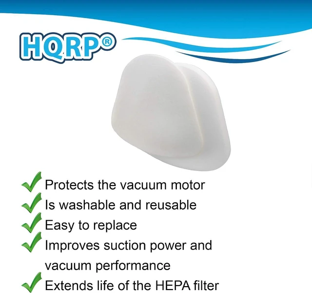Alt view image 4 of 6 - HQRP 2-pack Filter Kit compatible with Shark Navigator NV360 NV361 NV360_26 NV360K NV360NZ NV361BK NV361PR Lift-Away Deluxe Upright Vacuum Cleaner (HEPA+ Foam & Felt)