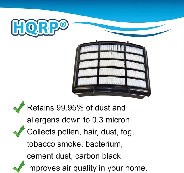 Alt view image 5 of 6 - HQRP 2-pack Filter Kit compatible with Shark Navigator NV360 NV361 NV360_26 NV360K NV360NZ NV361BK NV361PR Lift-Away Deluxe Upright Vacuum Cleaner (HEPA+ Foam & Felt)