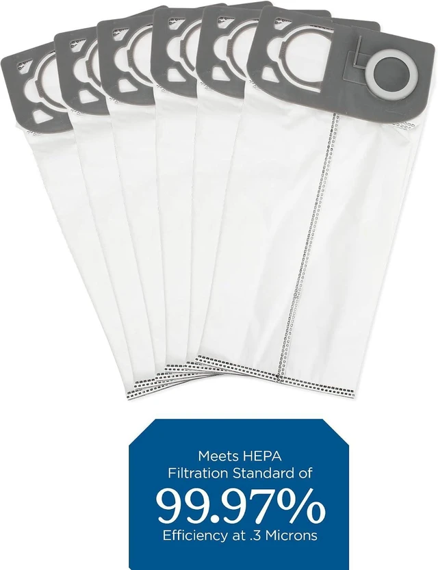 Alt view image 4 of 6 - Riccar R25 Series HEPA Vacuum Cleaner Bags, Charcoal-Infused Gray, Six Bags Included, R25HC-6
