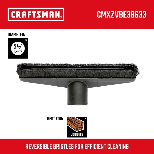 Alt view image 2 of 7 - CRAFTSMAN CMXZVBE38633 2-1/2 in. Floor Brush Wet Dry Shop Vacuum Attachment