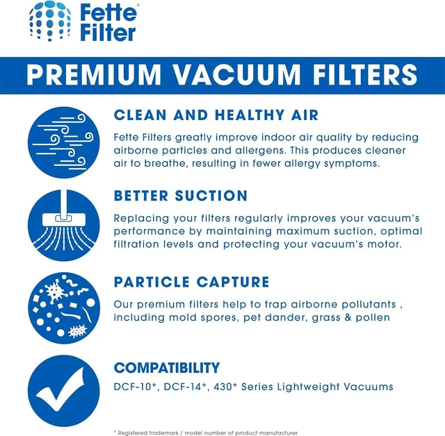 Alt view image 3 of 4 - Fette Filter - HEPA Vacuum Air Filter Compatible with Electrolux Guardian LUX Aerus Epic 8000 9000 C134A C134B C134C C134D C134E C134F C154A C154B C154C C154D. Compare to Part # 47404 - Pack of 2