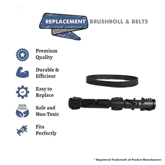Alt view image 2 of 4 - Replacement Part for Bissell 1701, 26T5, 2190, 32Y7, 6594 Vacuum Cleaner Roller Brush with 2 Belts