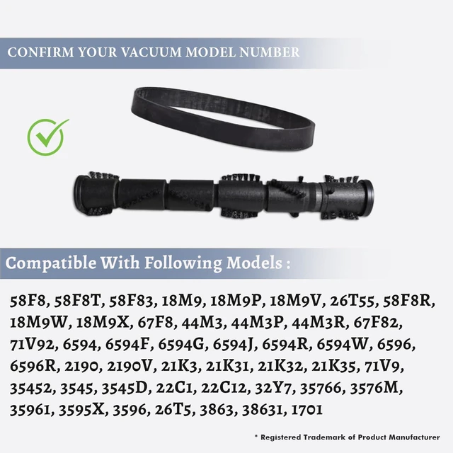 Alt view image 4 of 4 - Replacement Part for Bissell 1701, 26T5, 2190, 32Y7, 6594 Vacuum Cleaner Roller Brush with 2 Belts