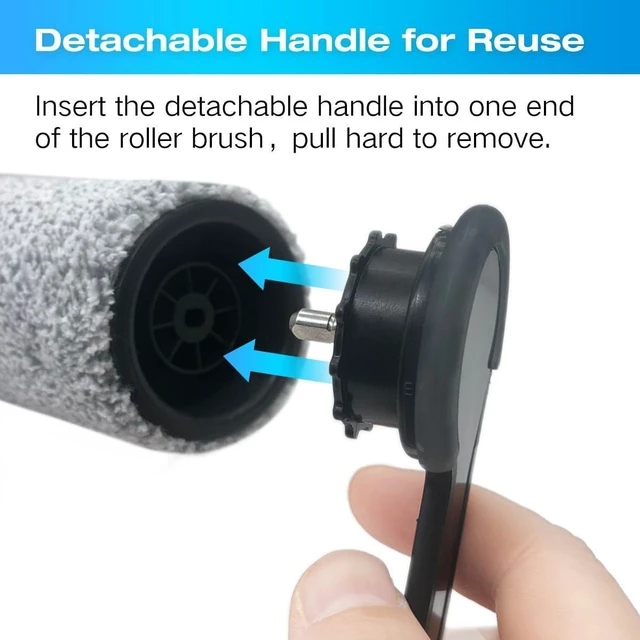 Alt view image 4 of 7 - Replacement Brush Roller and Vacuum Filter For Tineco Floor ONE S7 Flashdry Smart Cordless Wet Dry Vacuum Cleaner(2 Roller Brush+2 Hepa Filter+1 Handle)
