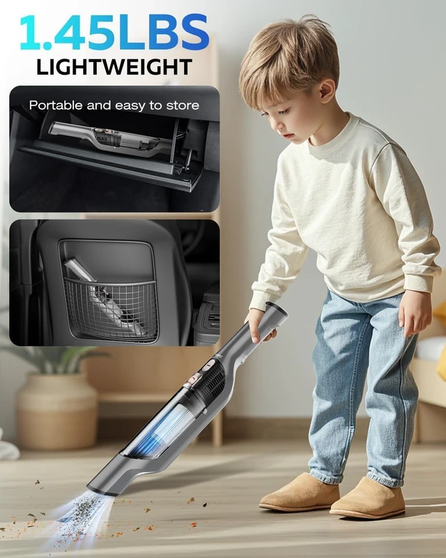 Alt view image 7 of 7 - Zefiro Handheld Vacuum Cordless 25000PA Portable
