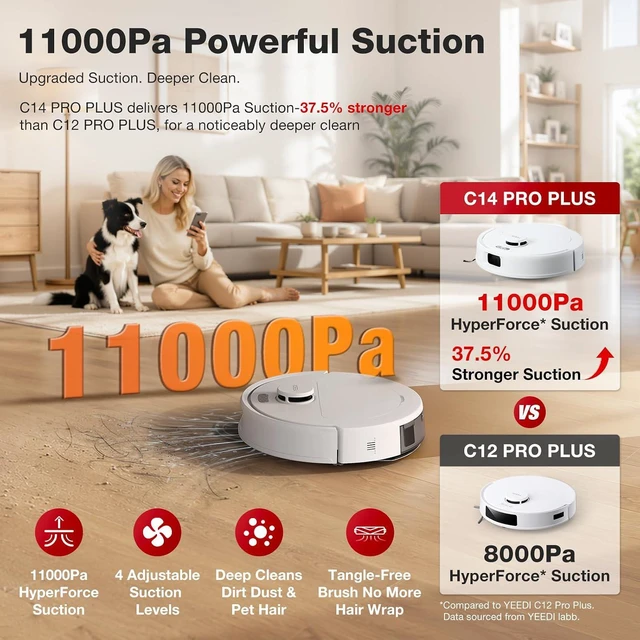 Alt view image 2 of 7 - Yeedi by ECOVACS C14 PRO Plus Robot Vacuum and Mop, Bagless Station