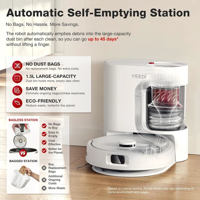 Alt view image 4 of 7 - Yeedi by ECOVACS C14 PRO Plus Robot Vacuum and Mop, Bagless Station