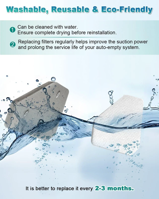 Alt view image 4 of 7 - 6 Pack BU3523 BU3120 Pre-Motor Foam Felt Filter Kits compatible with Shark BU3120 Clean Lightweight Cordless Cleaner, Shark BU3523 Clean Empty Cordless Stick Vacuum, Auto Empty System, XFBU3000