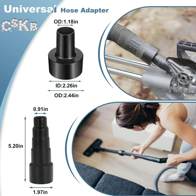 Alt view image 2 of 7 - 12 Pcs Universal Vacuum Attachment Kit, Vacuum Hose Adapter, 1-1/4" Vacuum Cleaners Accessories with Horse Hair Brush Extension Wand Wheeled Floor Brush Flexible Crevice Tool