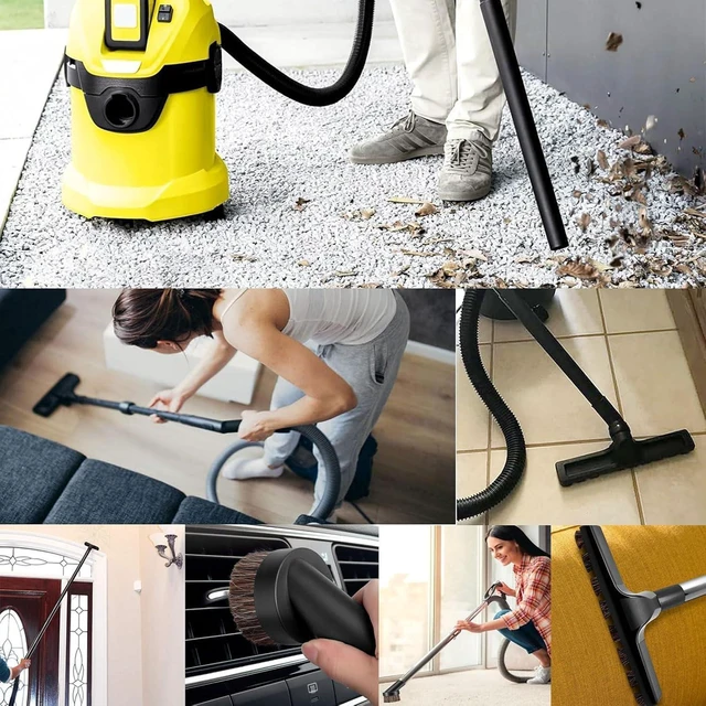 Alt view image 7 of 7 - 12 Pcs Universal Vacuum Attachment Kit, Vacuum Hose Adapter, 1-1/4" Vacuum Cleaners Accessories with Horse Hair Brush Extension Wand Wheeled Floor Brush Flexible Crevice Tool