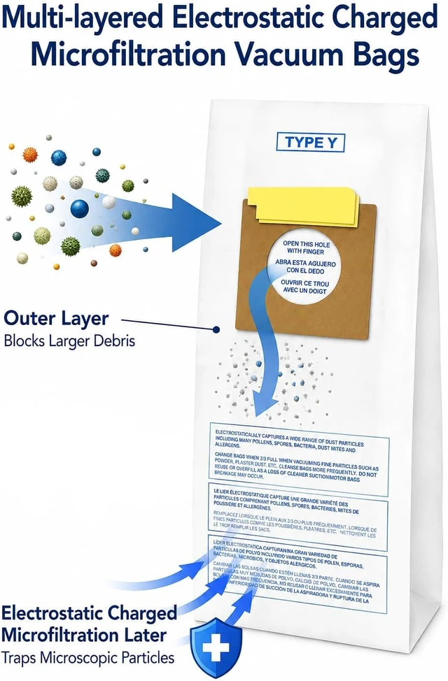 Alt view image 2 of 7 - EnviroCare Replacement Micro Filtration Vacuum Cleaner Dust Bags for Hoover Windtunnel Upright Type Y 18 pack