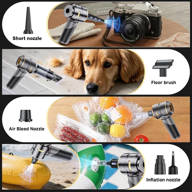 Alt view image 4 of 7 - Car Vacuum Portable Cordless 22000PA High Power Handheld Mini Vacuum Cleaner Rechargeable Foldable with Brushless Motor Air Blower Duster Pump for Car Home Office Pet (Gray)