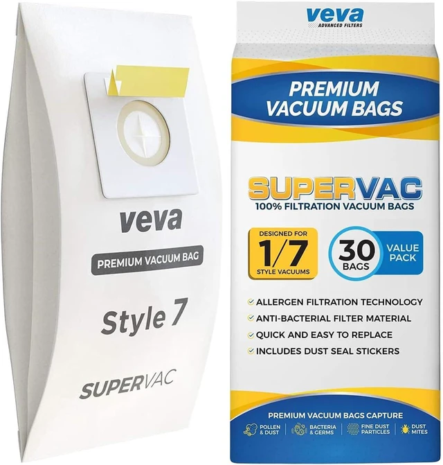 Main image of 30 Pack Style 7 Vacuum Bags for Bissell Upright Vacuum Cleaner, Premium SuperVac Vacuum Bags Part # 32120