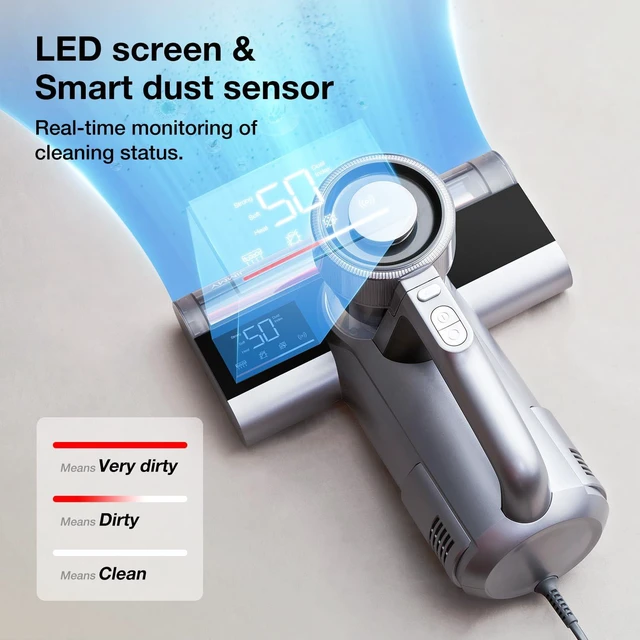 Alt view image 3 of 7 - Jimmy WB81 Mattress Vacuum Cleaner, Upgraded Roller Brush, Smart Dust Sensor LED, UV Light and Ultrasound, PTC Heating, Best for Pet Hair and Anti-allergen (WB81, 2025 New Model)