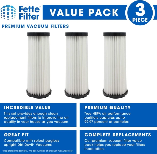Alt view image 2 of 6 - Fette Filter - Vacuum HEPA Filter Compatible with Dirt Devil F1 (F-1) Compare to Part # 3JC0280000, 3-JC0280-000 & 2JC0280000, 2-JC0280-000 (Pack of 3)