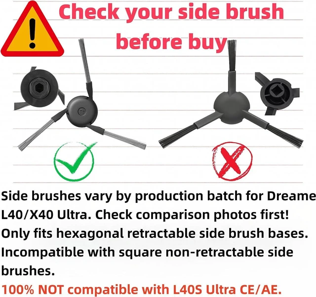 Alt view image 2 of 7 - TriCut Brush Replacement Parts for Dreame L40 Ultra Gen 2 MOVA P10 Gen 2