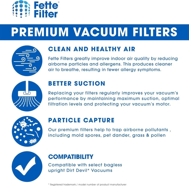 Alt view image 5 of 6 - Fette Filter - Vacuum HEPA Filter Compatible with Dirt Devil F1 (F-1) Compare to Part # 3JC0280000, 3-JC0280-000 & 2JC0280000, 2-JC0280-000 (Pack of 3)