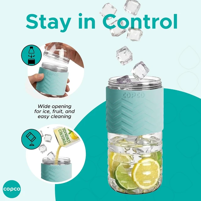 Alt view image 4 of 7 - Copco Hydra Water Bottle, 16.9 Oz - Robins Egg, Set of 2