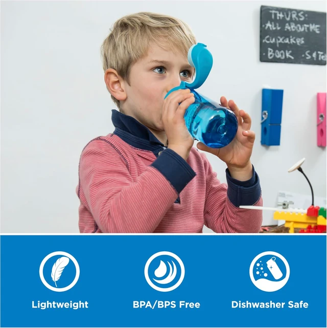 Alt view image 4 of 6 - Nalgene Kids' 12 oz On The Fly Lock-Top Water Bottle, Gray Astronaut