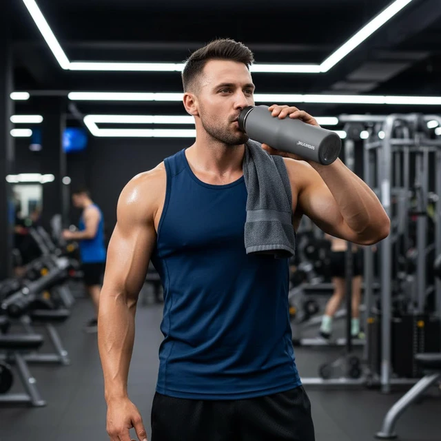Alt view image 4 of 7 - SENDESTAR Water Bottle 32oz,2 Lids(Straw lid),Wide Mouth Stainless Steel Vacuum Insulated Double Wall Keep Liquids Cold or Hot All Day,Sweat Proof Sport Design,Fit Car Cup Holder(Dark Gray)