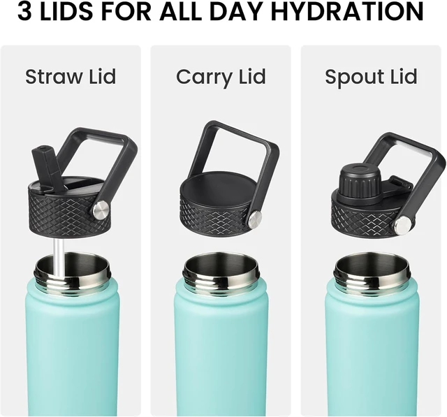 Alt view image 4 of 7 - Konokyo 32 oz Insulated Stainless Steel Water Bottle with Straw Lid