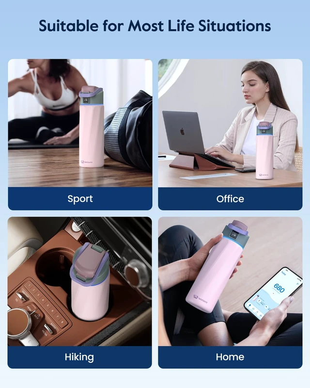 Alt view image 7 of 7 - WaterH BOOST Smart Water Bottle Tracker with Reminder to Drink Water, 24oz