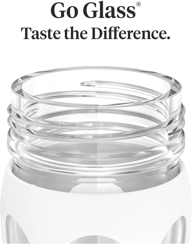 Alt view image 3 of 7 - Lifefactory 16oz Glass Water Bottle with Classic Chug Cap, Optic White