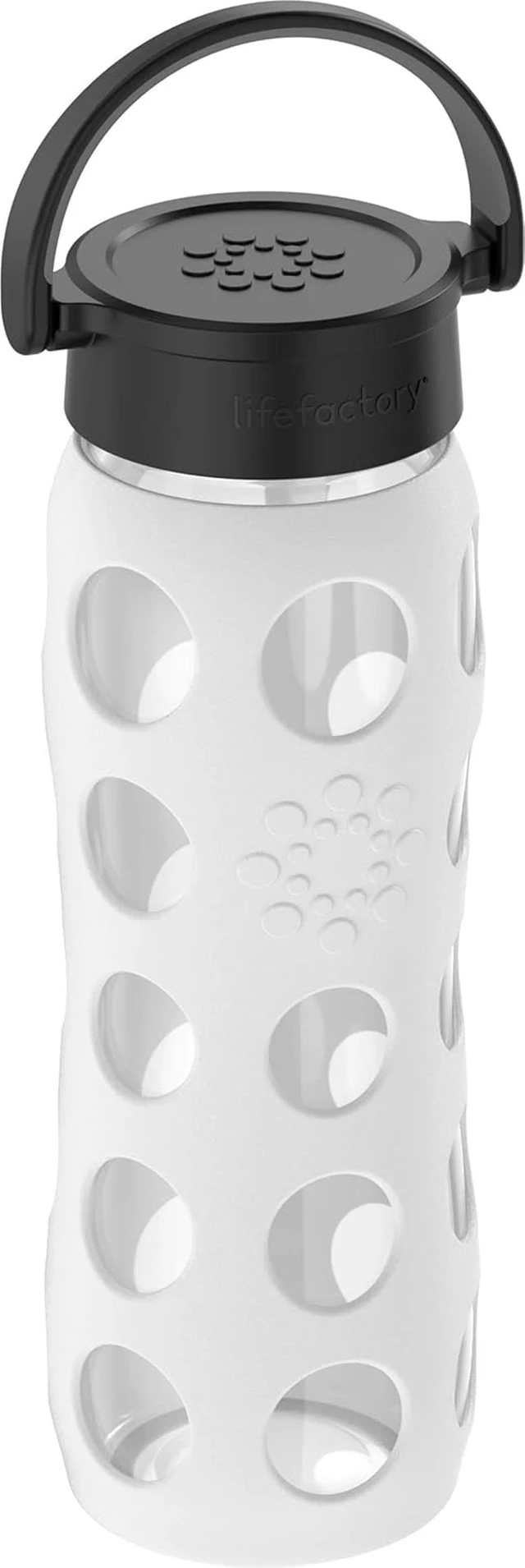 Alt view image 2 of 7 - Lifefactory 22oz Glass Water Bottle with Classic Chug Cap, Optic White