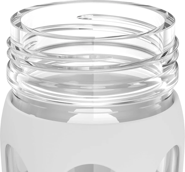 Alt view image 4 of 7 - Lifefactory 22oz Glass Water Bottle with Classic Chug Cap, Optic White