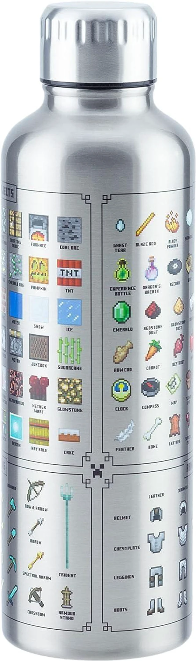 Main image of Paladone Minecraft Metal Water Bottle | Officially Licensed Gaming Merchandise