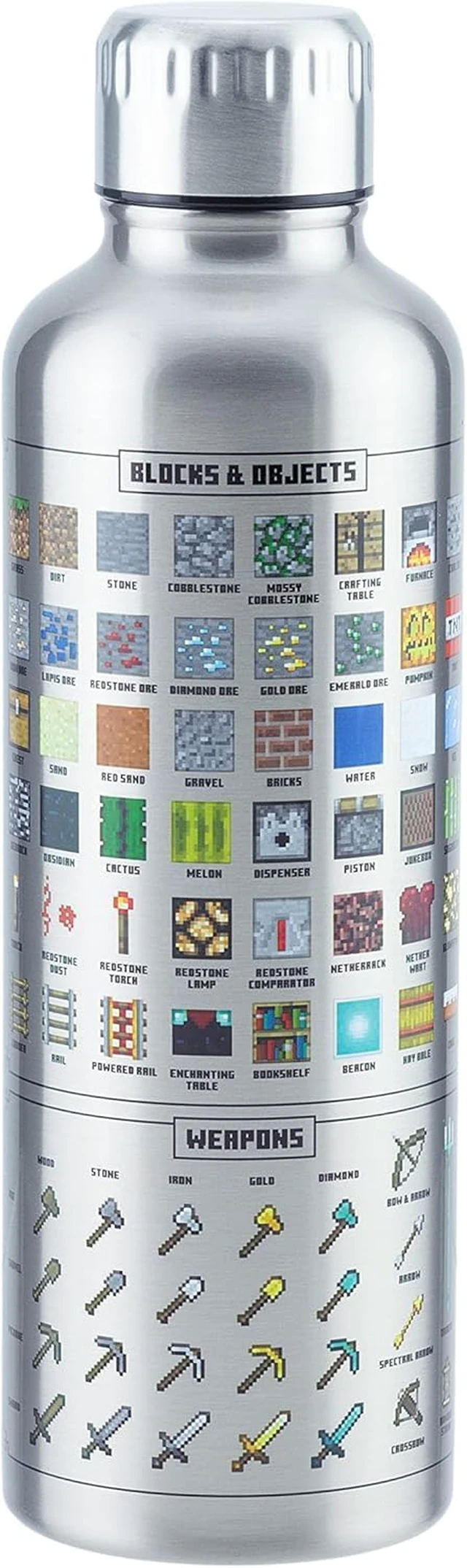 Alt view image 3 of 7 - Paladone Minecraft Metal Water Bottle | Officially Licensed Gaming Merchandise