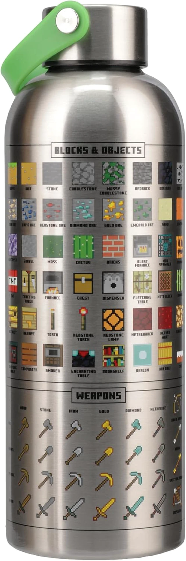 Alt view image 5 of 7 - Paladone Minecraft Metal Water Bottle | Officially Licensed Gaming Merchandise