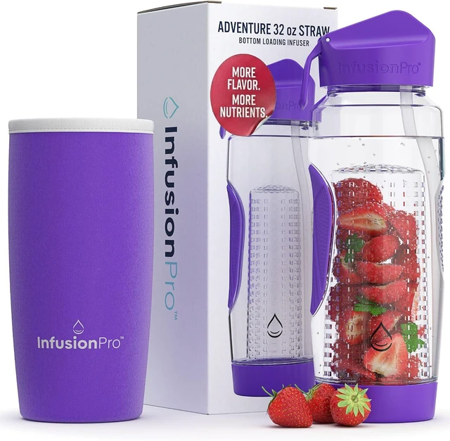 Main image of Infusion Pro 32 oz Fruit Infuser Water Bottle with Straw Lid