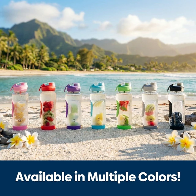 Alt view image 7 of 7 - Infusion Pro 32 oz Fruit Infuser Water Bottle with Straw Lid