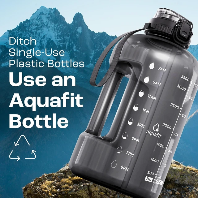 Alt view image 6 of 7 - AQUAFIT 1 Gallon Water Bottle with Time Marker, 2in1 Lid