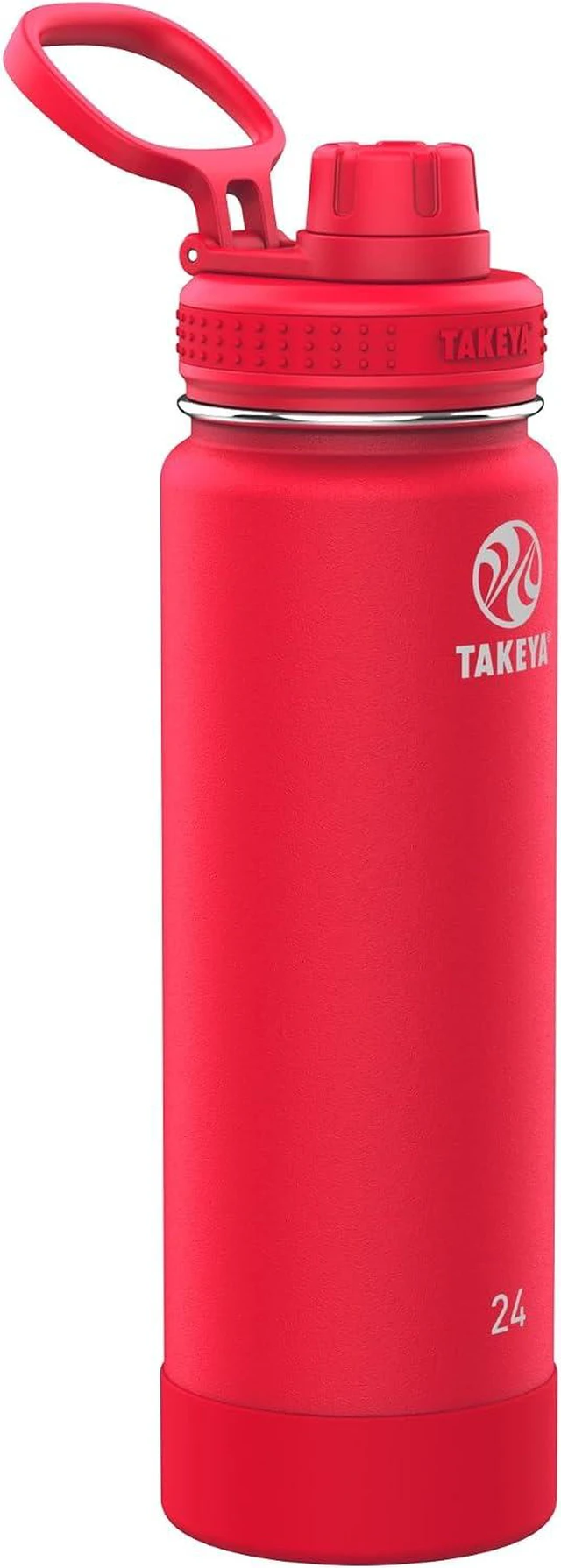 Main image of Takeya Actives Water Bottle with Spout Lid - Bottle with Double Stainless Steel Insulation - Dishwasher Safe & BPA-Free - Bottle with Spout Lid & Removable Bumper - 24 oz, Watermelon