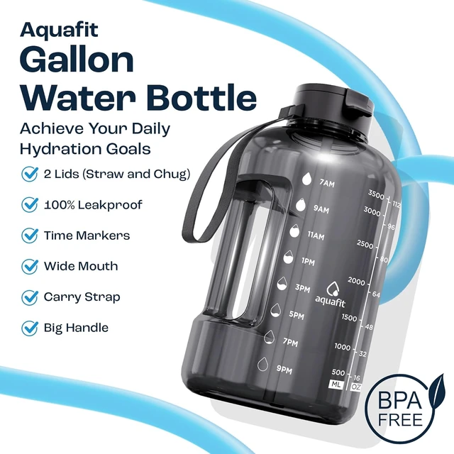 Alt view image 2 of 7 - AQUAFIT 1 Gallon Water Bottle with Time Marker