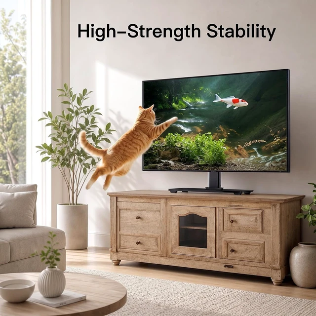 Alt view image 6 of 7 - PERLESMITH Universal Swivel TV Stand for 32-75 inch TVs to 99lbs with Legs