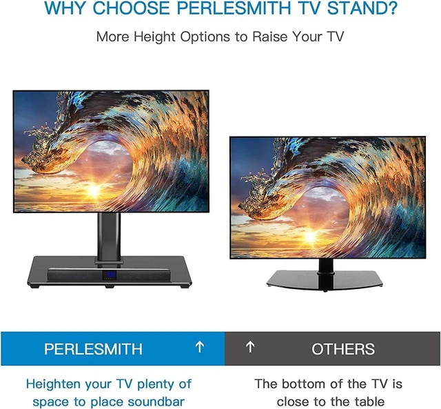 Alt view image 5 of 7 - PERLESMITH Universal Tabletop TV Stand for 32-82 inch TVs