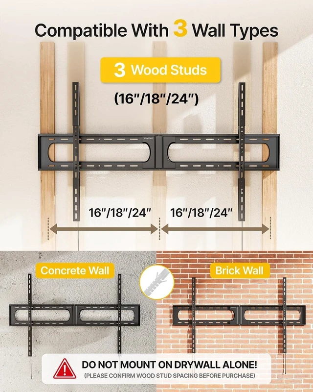 Alt view image 5 of 7 - monTEK Heavy Duty Tilting TV Wall Mount for 37-150 Inch TVs, Up to 375 lbs