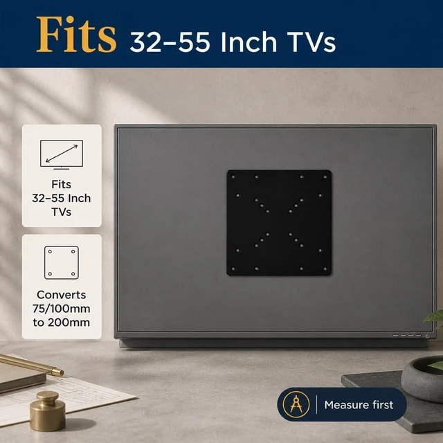 Alt view image 4 of 7 - Mount-It! VESA Adapter Plate for TVs & Monitors, 75/100 to 200x200mm
