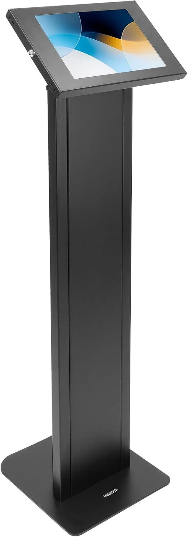 Main image of Mount-It! Anti-Theft iPad Floor Stand, Locking Kiosk Enclosure, Black