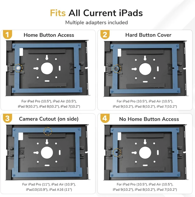 Alt view image 2 of 7 - Mount-It! Anti-Theft iPad Floor Stand, Locking Kiosk Enclosure, Black