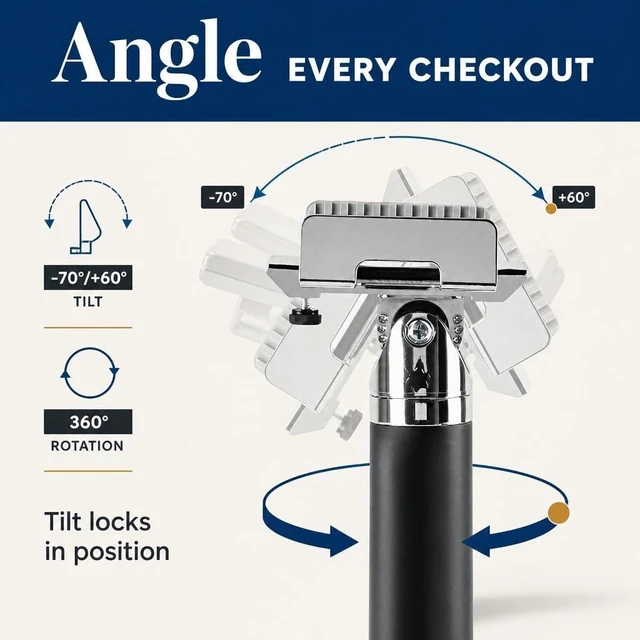 Alt view image 7 of 7 - Mount-It! Universal Credit Card POS Terminal Stand, Tilt/Swivel, Steel